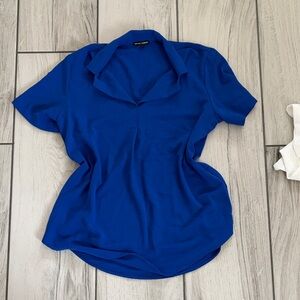 Hilary Radley Cobalt Blue Button Down Shirt